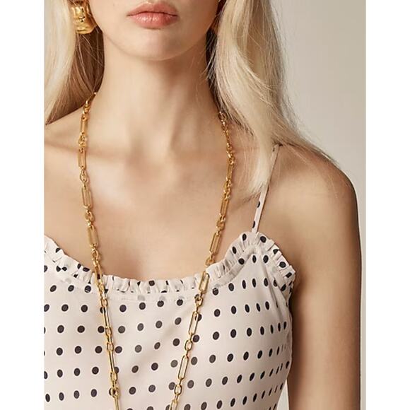 J Crew Collection Maxi Slip Dress 00 NWT Chiffon Dot White Black CI875 J.Crew - Picture 3 of 5